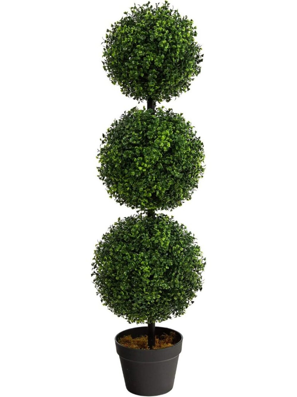 36” Artificial Triple Ball Boxwood Topiary Tree in Pot - Elegant Home Decor